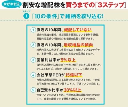 「10の条件」で銘柄を絞り込むポイント前半の5個！