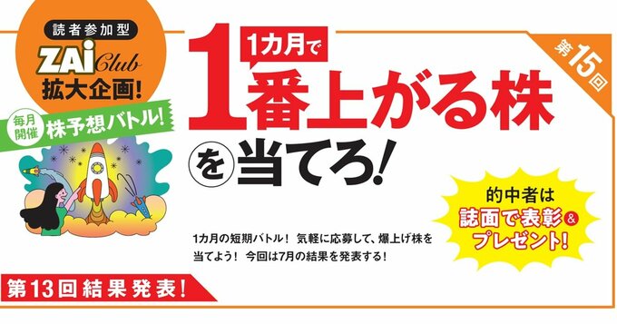 プレゼントあり！2026年9月の爆騰株はどれだ！サイゼリヤ？7月の結果発表も【1カ月で1番上がる株を当てろ！第15回】