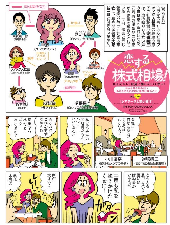 逆張摺三と元同僚の小川優奈がレストランで食事中。優奈がヨリを戻そうとするが、逆張は婚約者がいるからと突っぱねる。