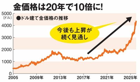 金価格は20年で10倍に！